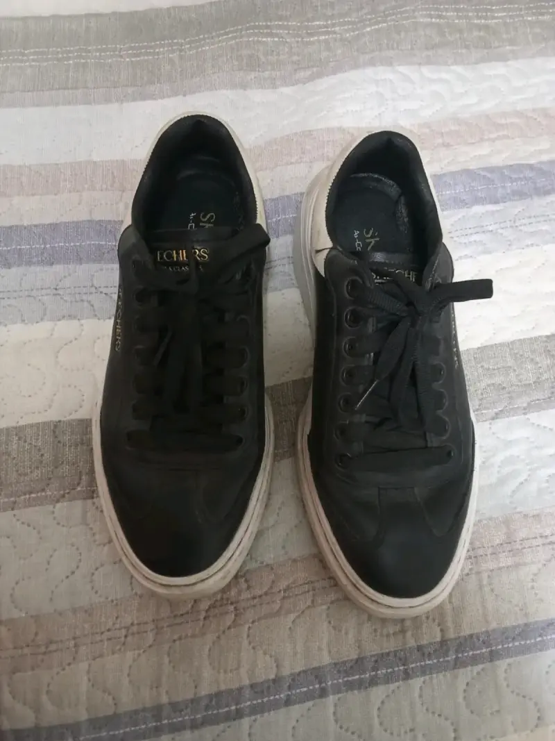 Zapatillas Skechers negras de cuero - 2
