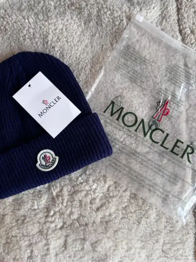 Gorro de lana Moncler azul marino - miniatura 2