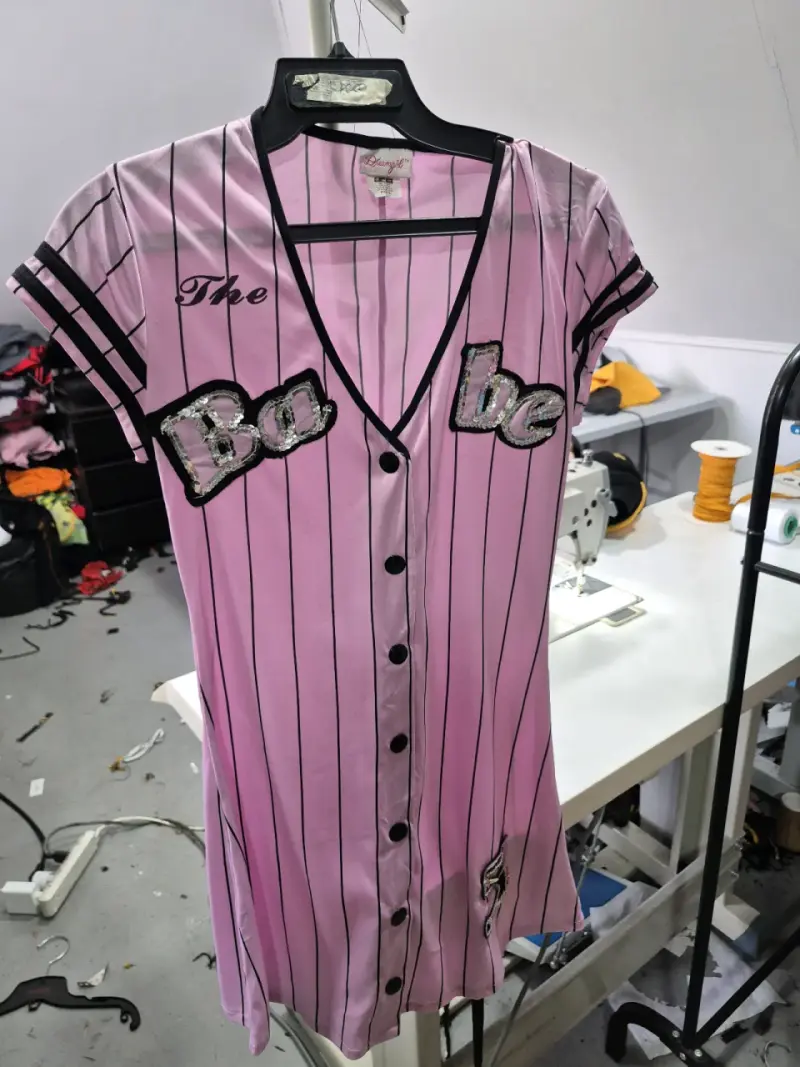 Disfraz camisero rosa con rayas y lentejuelas XS - 1