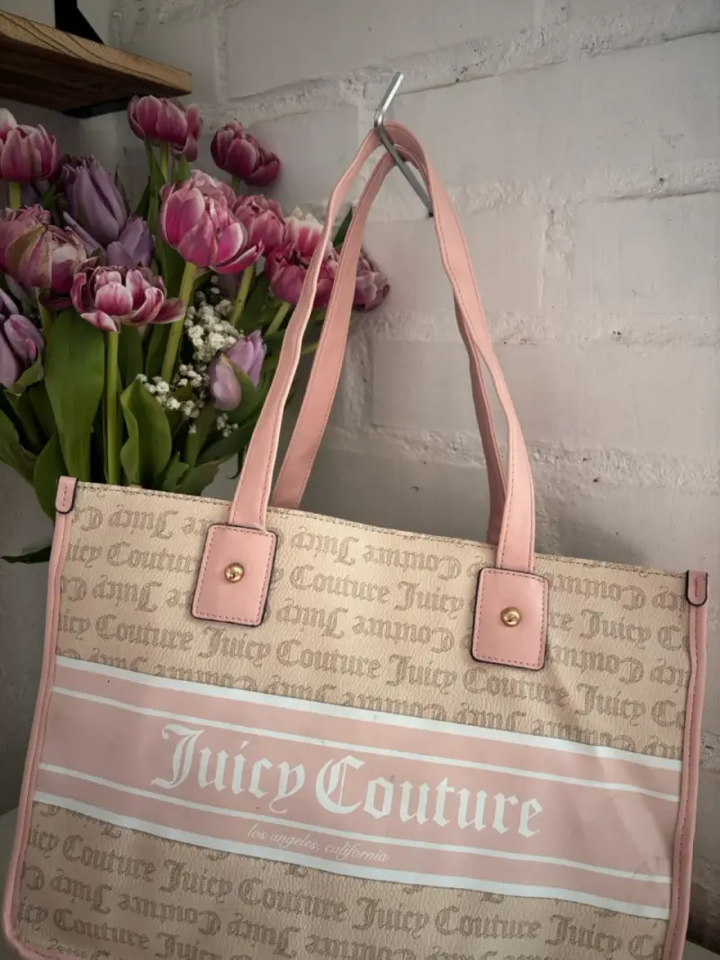 Bolso Juicy Couture grande beige y rosado - 2