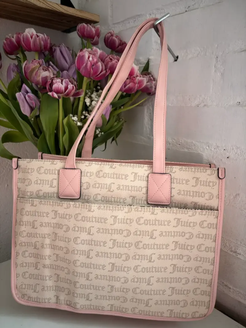 Bolso Juicy Couture grande beige y rosado - 3