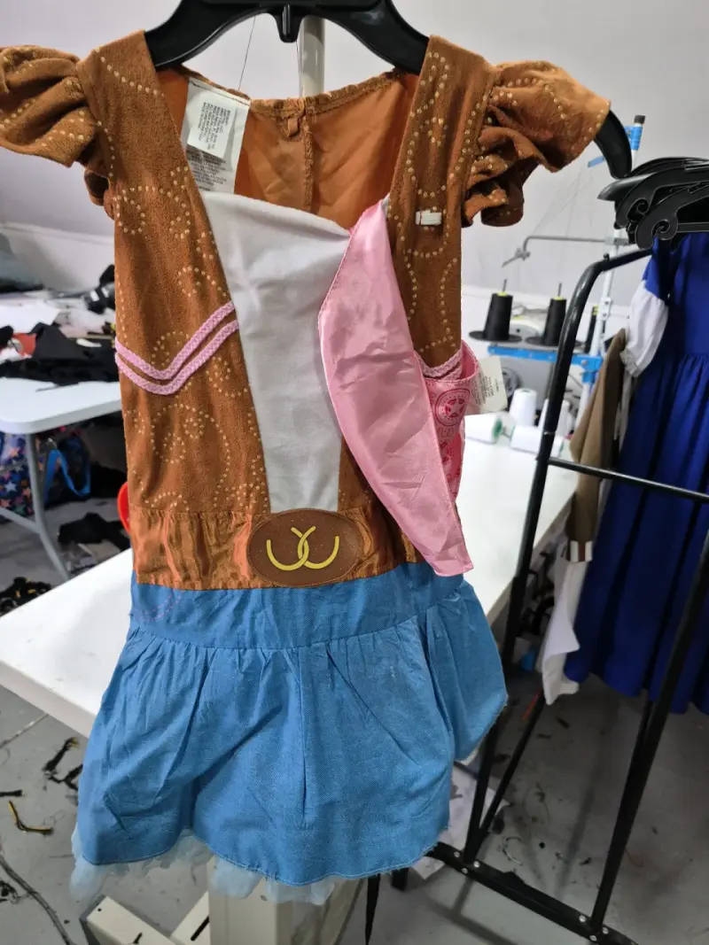 Disfraz infantil de vaquera con falda azul talla 6 - 1