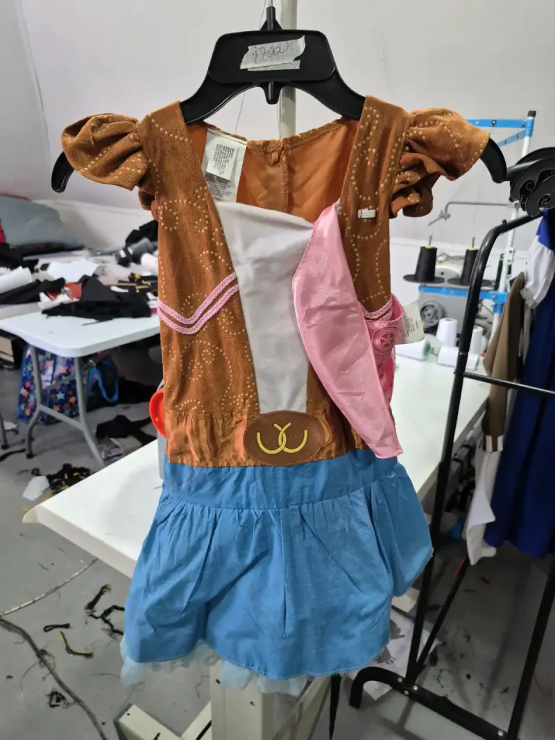 Disfraz infantil de vaquera con falda azul talla 6 - 2