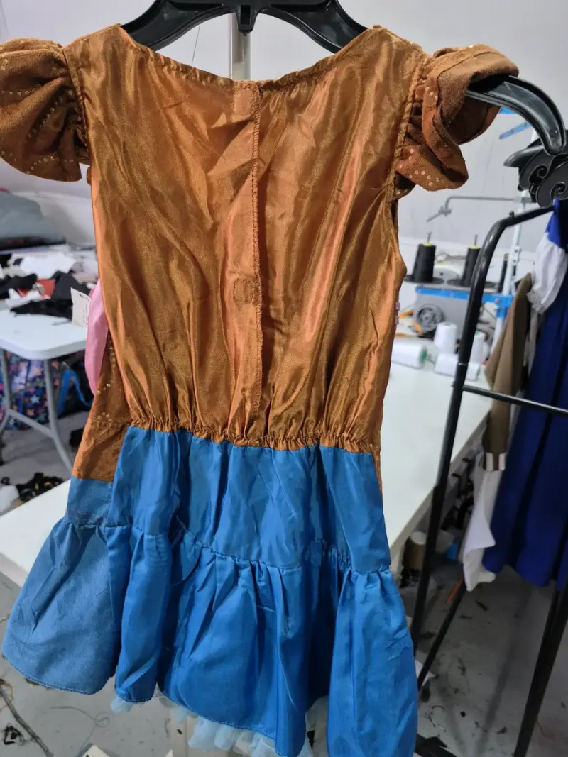 Disfraz infantil de vaquera con falda azul talla 6 - 3