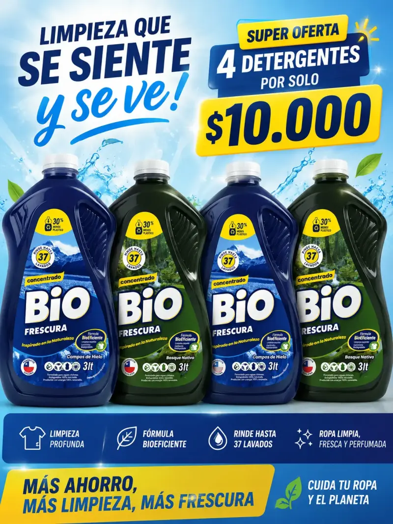 Pack de 4 detergentes Bio Frescura 3L