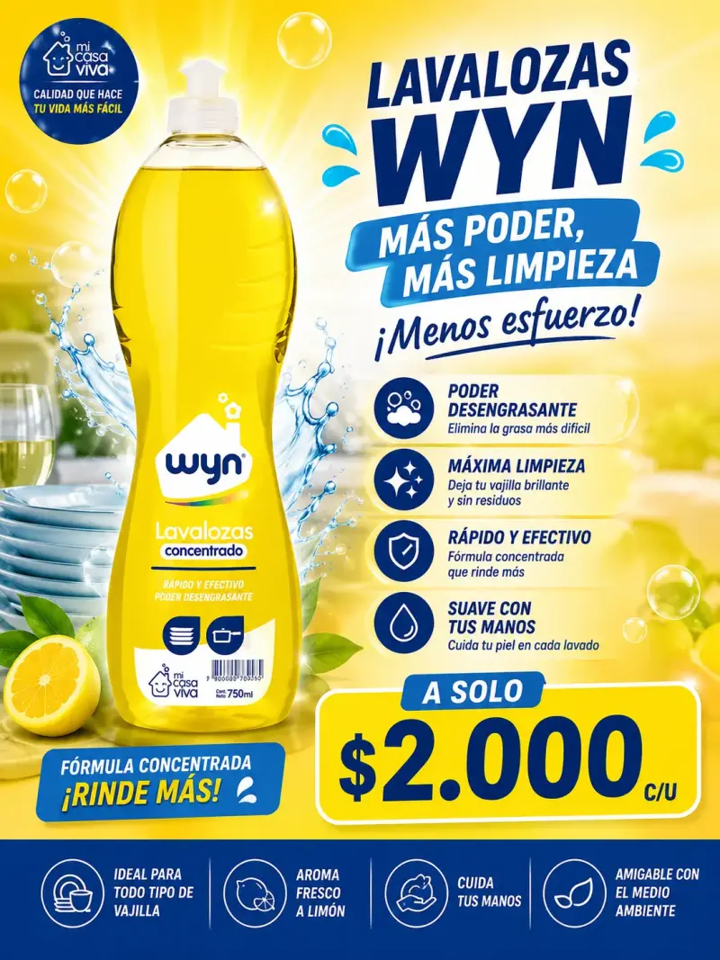 Lavalozas Wyn concentrado 750ml limón