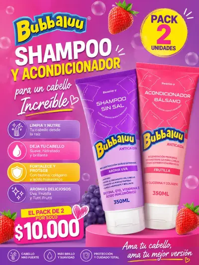 Pack de Shampoo y Acondicionador Bubbaluu Anticaída - miniatura 1