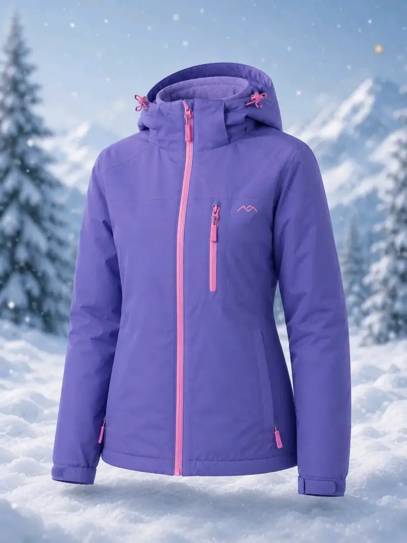 Chaqueta impermeable morada para mujer