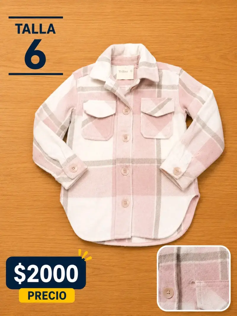 Camisa de franela niña talla 6