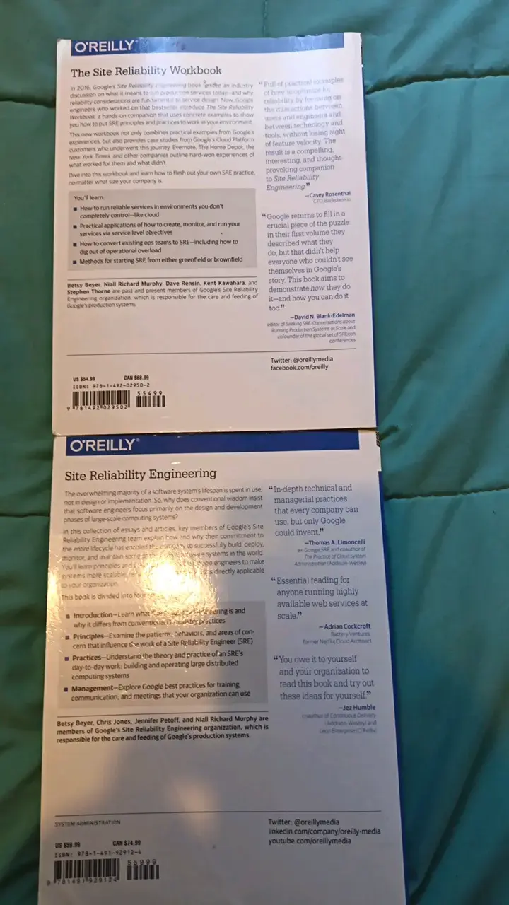 Pack de libros Site Reliability Engineering O'Reilly - 3