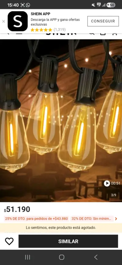 Guirnalda de luces LED vintage - miniatura 1