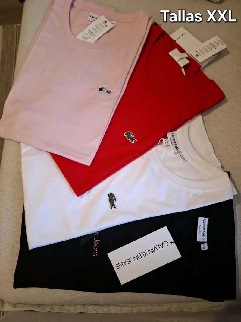 Pack de poleras Lacoste y Calvin Klein XXL