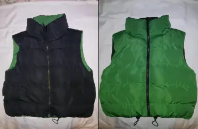 Chaleco reversible negro y verde - miniatura 1