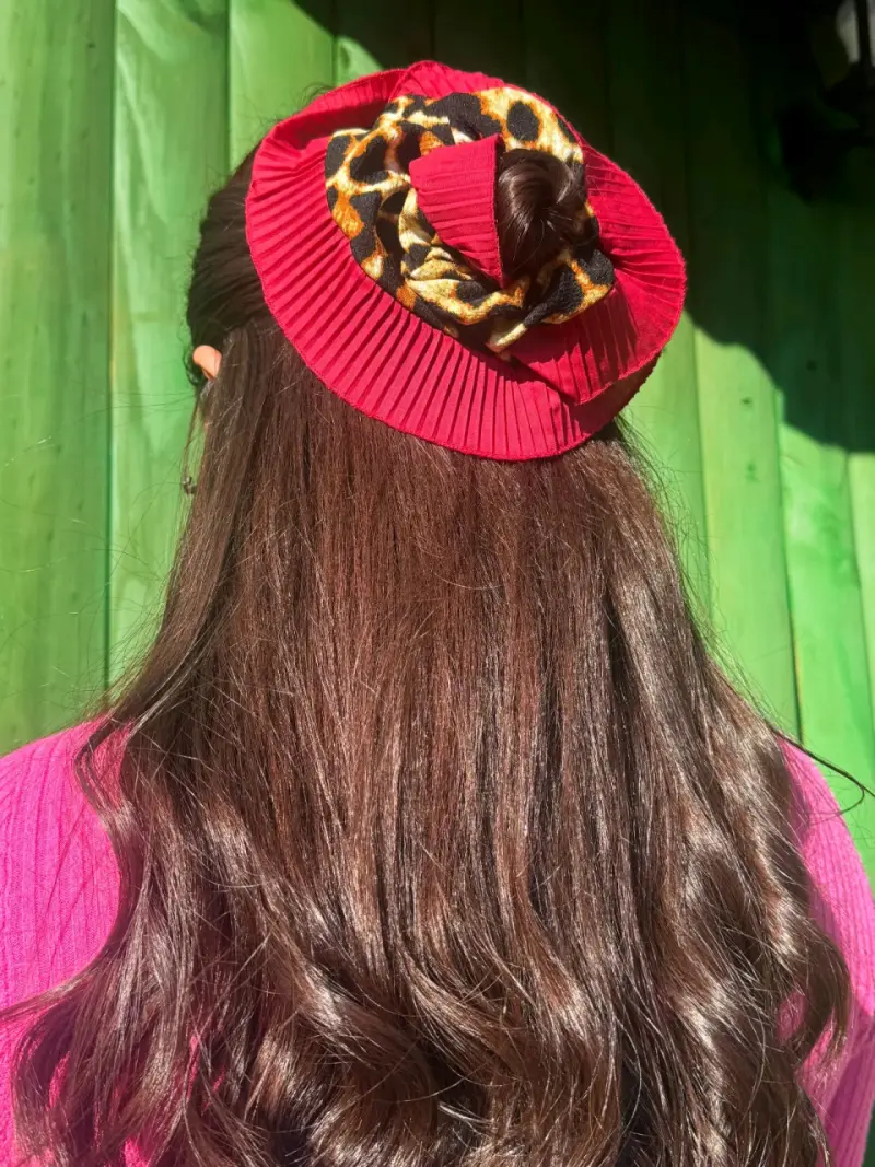 Coletero animal print con plizado rojos - 2