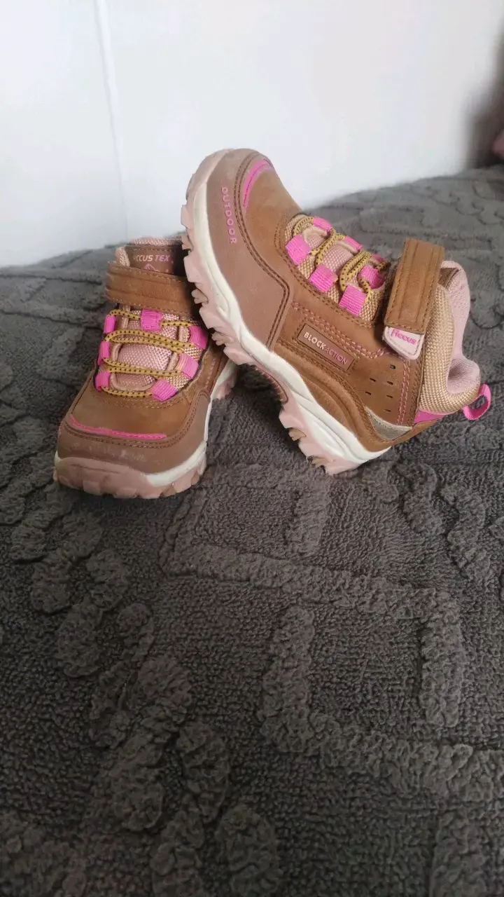 Botas de trekking para niños marrón y rosa - 1