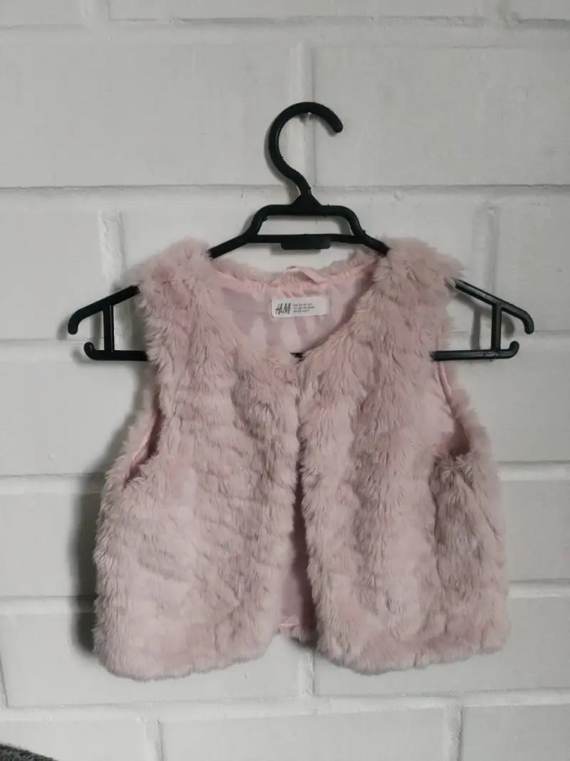 Chaleco de peluche rosa para niña H&M - 1