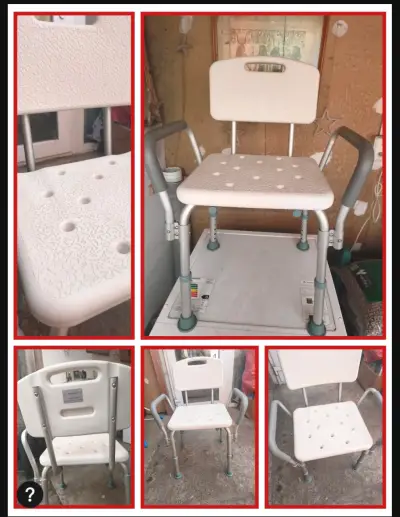 Silla de baño ajustable con respaldo - miniatura 1