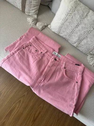 Jeans rosados Zara para mujer - miniatura 1