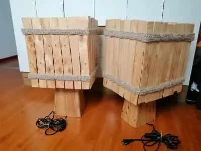 Lámpara de madera de Ciprés  artesanal - miniatura 5