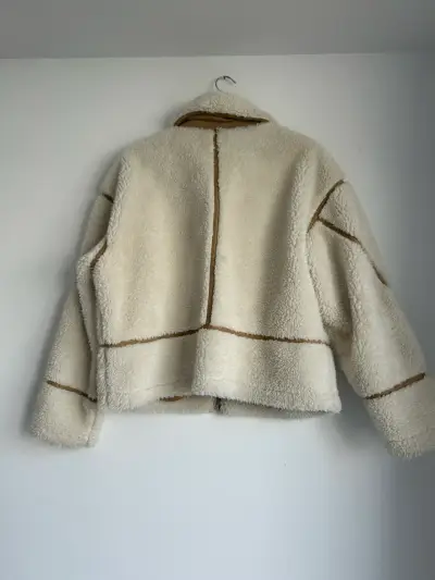 Chaqueta chiporro beige con detalles marro - miniatura 2