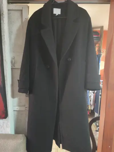 Abrigo largo negro talla XL - miniatura 3