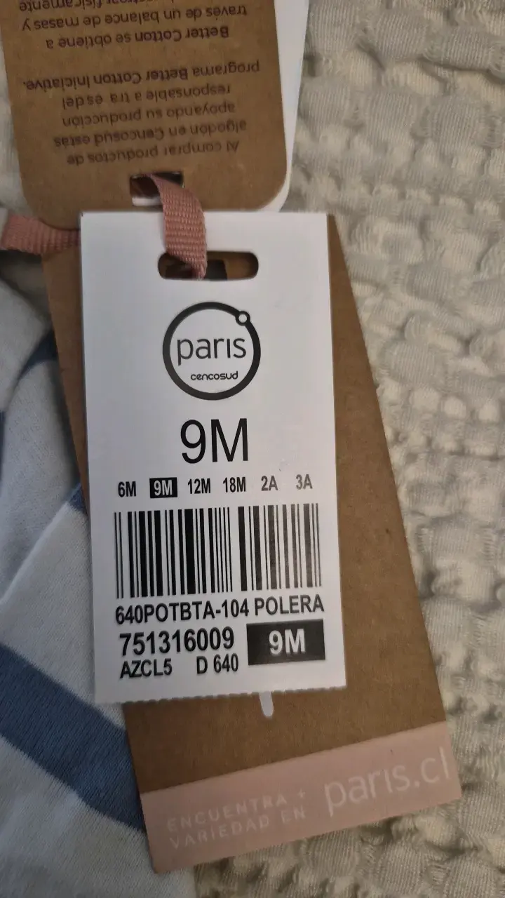 Polera rayada para bebé Tribu 9M - 2
