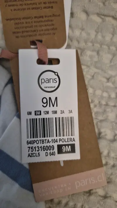 Polera rayada para bebé Tribu 9M - miniatura 2