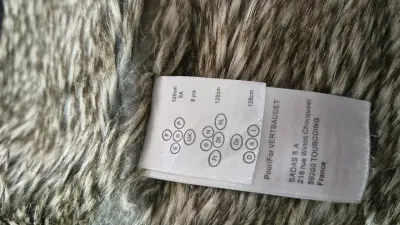 Parka gris con capucha de piel sintética talla 8 - miniatura 3