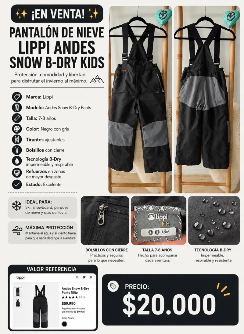 Pantalón de nieve Lippi Andes Snow B-Dry Kids - 1
