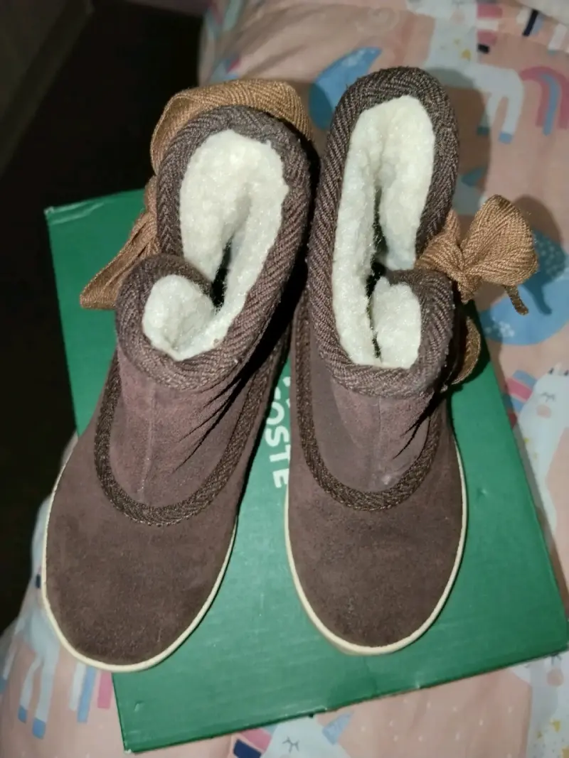 Botines de cuero marrón con forro cálido - 2