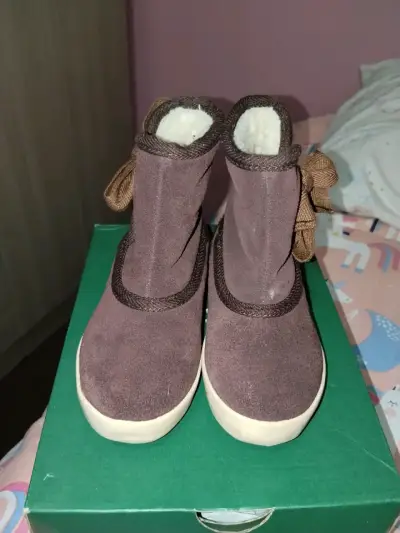 Botines de cuero marrón con forro cálido - miniatura 4