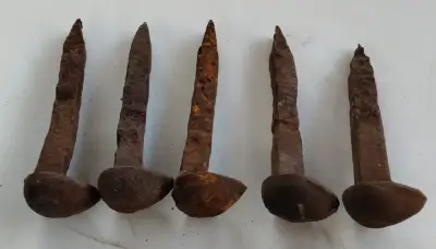 Clavos antiguos de hierro oxidados - miniatura 1