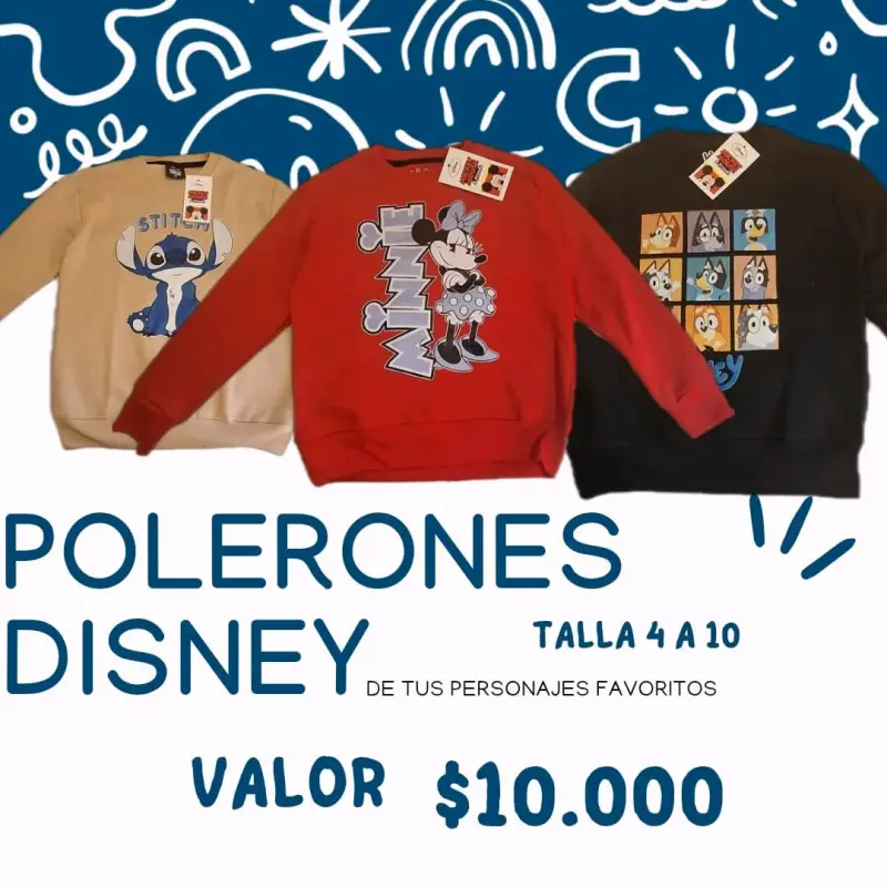 Polerones Disney 100% algodón para niños - 2