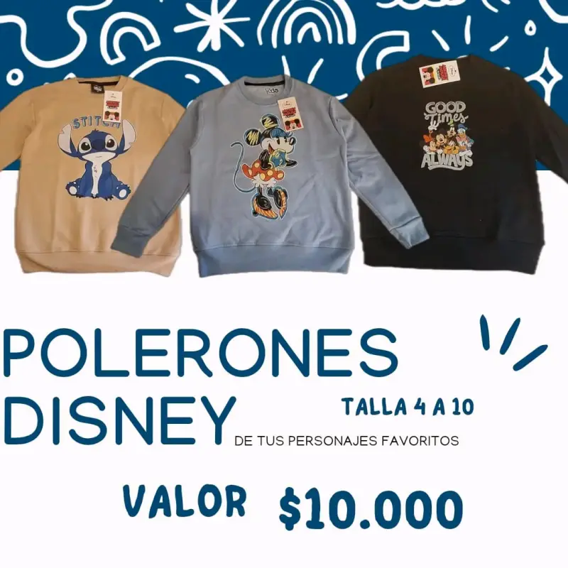 Polerones Disney 100% algodón para niños - 3