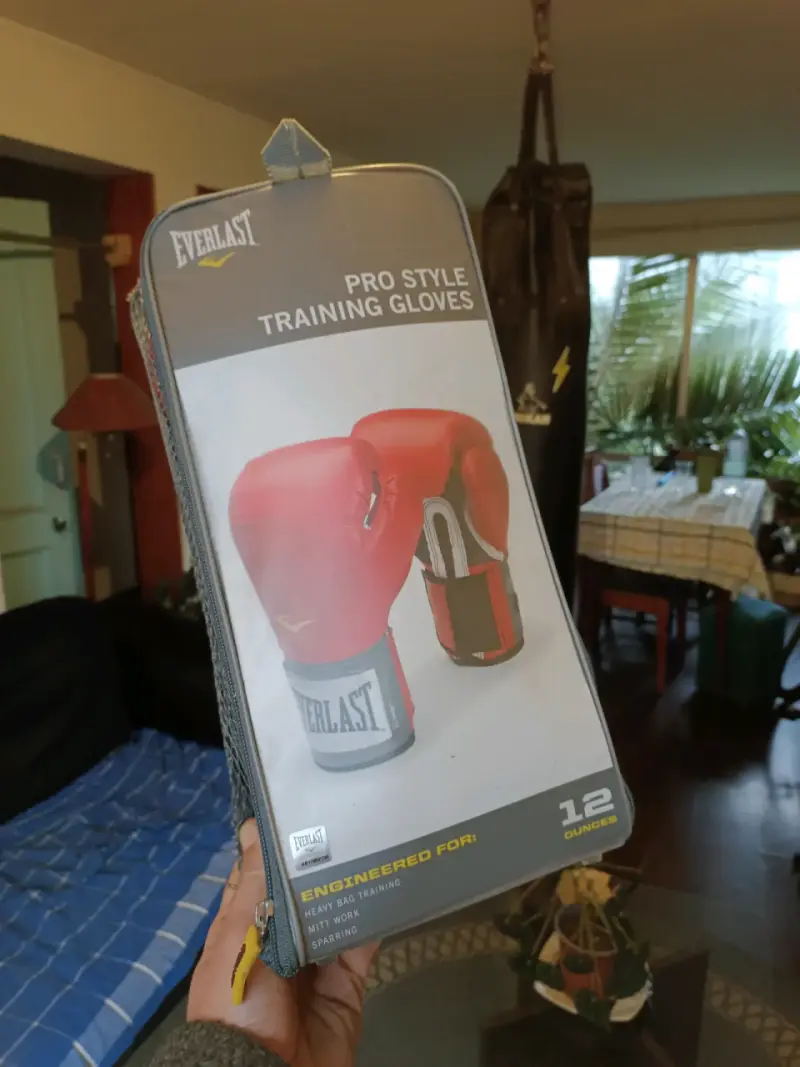 Saco de boxeo Shikan de cuero y guantes everlast - 2