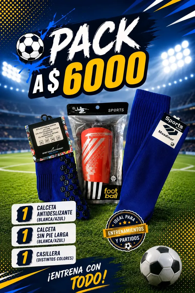 Pack deportivo calcetas y canillera