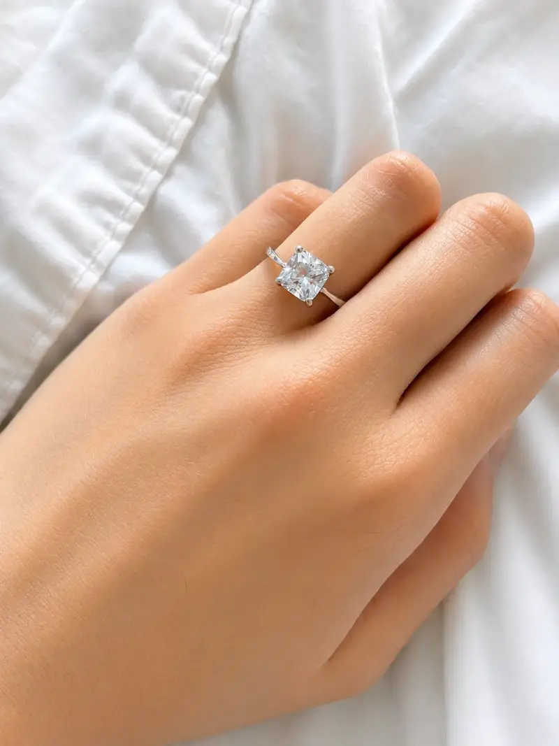 Anillo de compromiso de plata con zirconia cúbica - 2