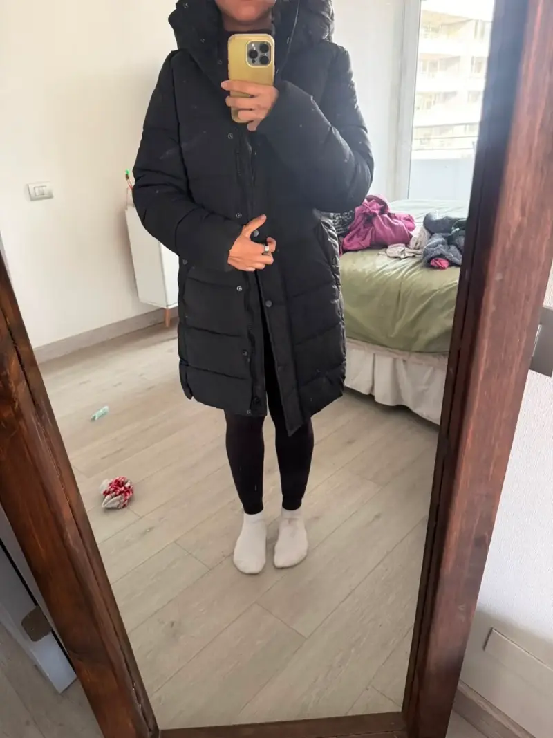 Abrigo H&M negro largo para mujer - 3
