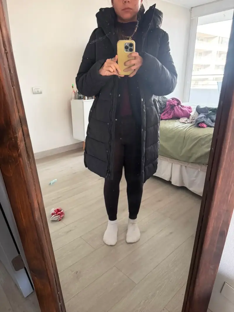 Abrigo H&M negro largo para mujer - 4
