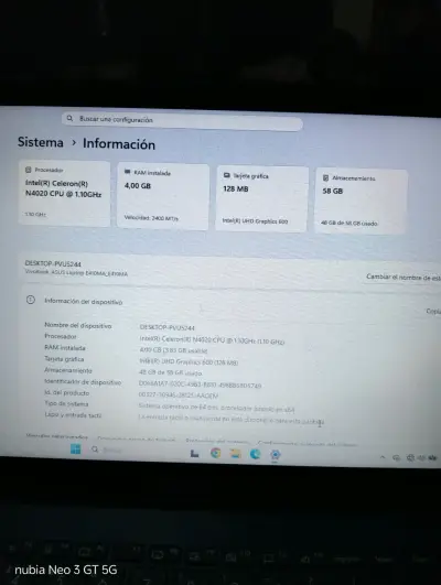 Laptop ASUS VivoBook Intel Celeron 4GB RAM - miniatura 1
