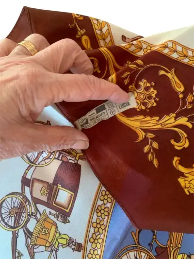 Pañuelo de seda itslia con diseño ecuestre vintage - miniatura 2