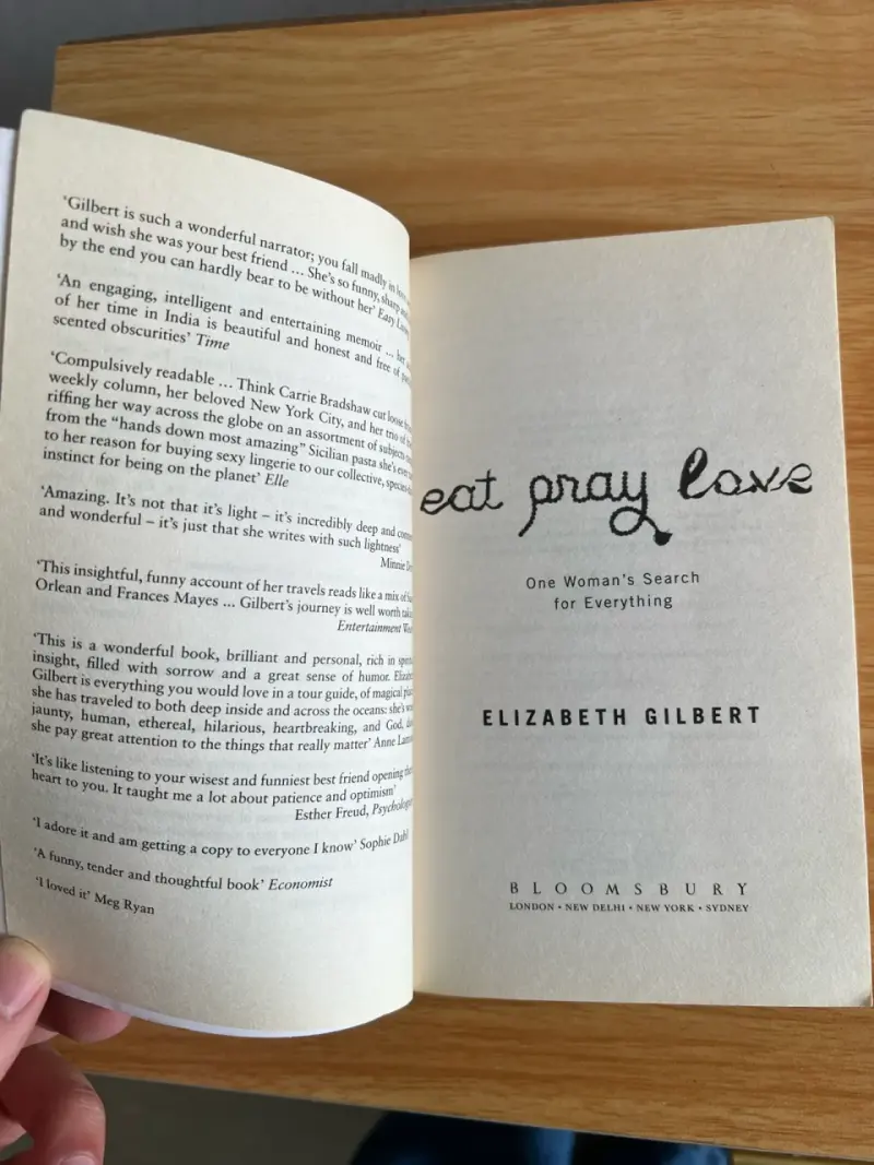 Libro 'Eat Pray Love' Elizabeth Gilbert en ingles - 2