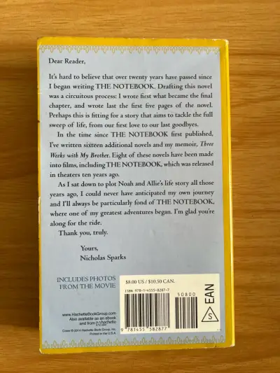 Libro The Notebook de Nicholas Sparks en ingles - miniatura 2