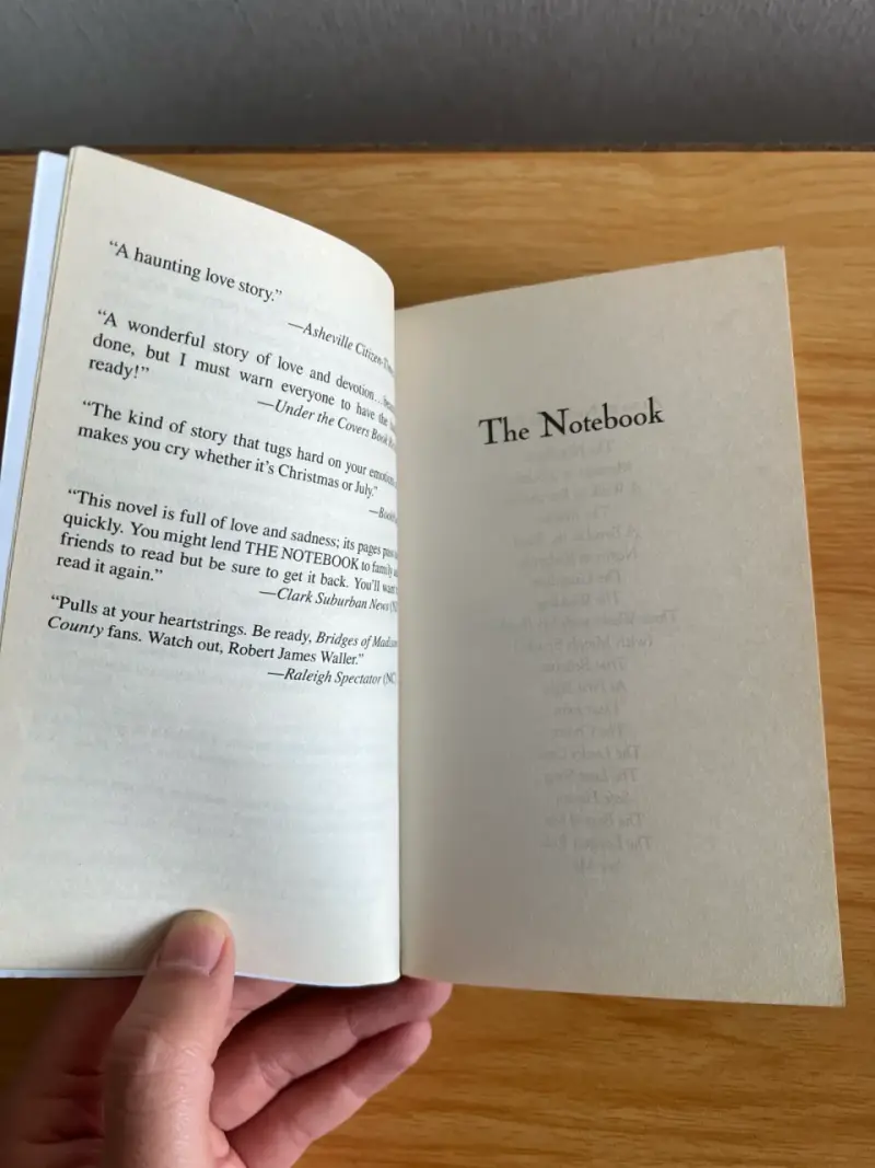 Libro The Notebook de Nicholas Sparks en ingles - 3