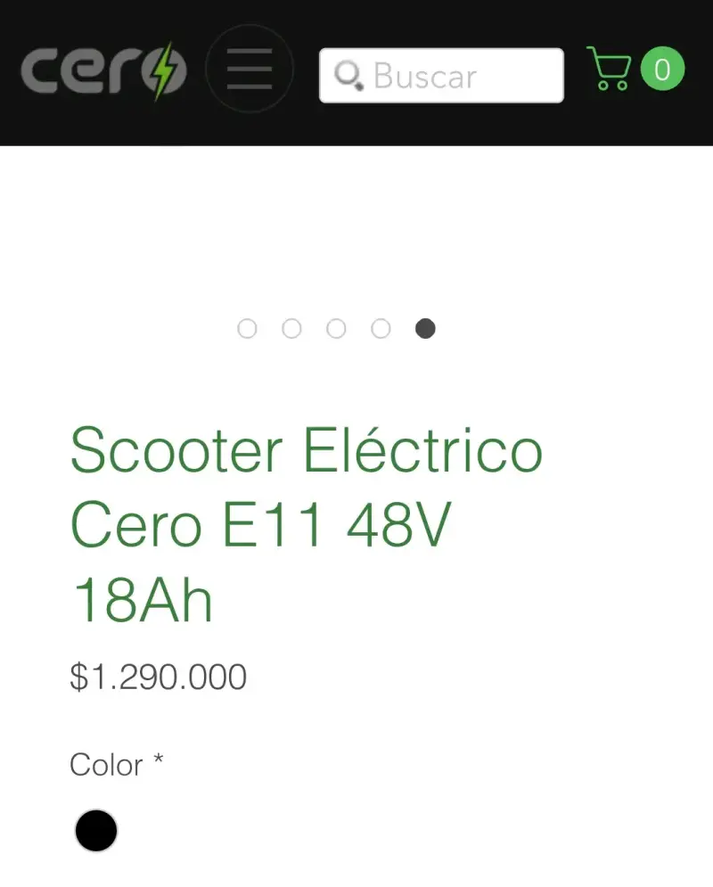 Scooter Eléctrico Cero E11 48V 18Ah Negro - 1