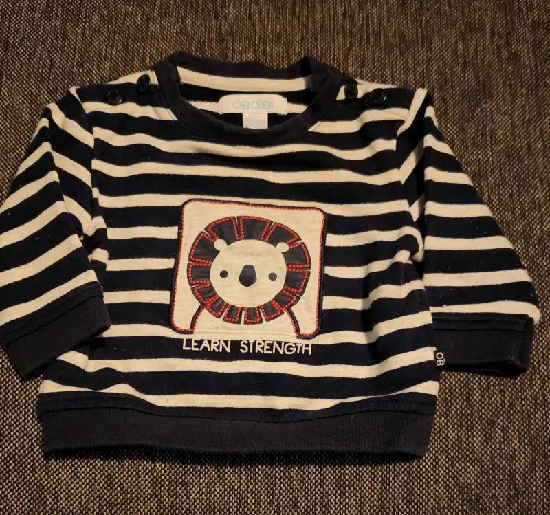 Polerón rayado para bebé con diseño de león - 1