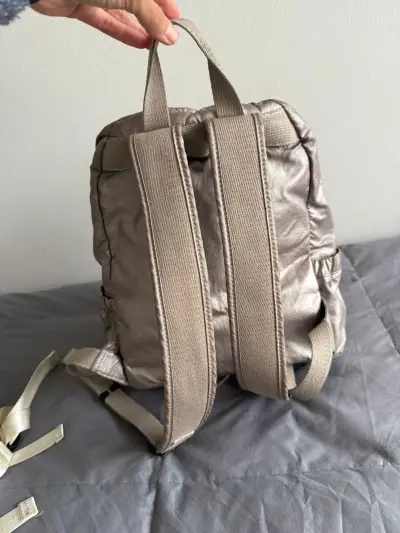 Mochila Kipling original color beige metálico - miniatura 4