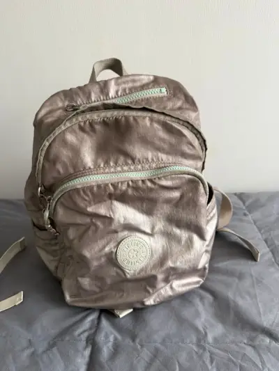 Mochila Kipling original color beige metálico - miniatura 6