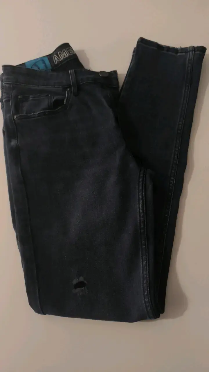 Jeans oscuros desgastados para hombre, Amaricanino - 1
