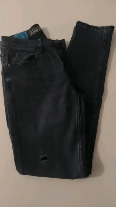 Jeans oscuros desgastados para hombre, Amaricanino - miniatura 1